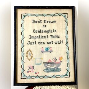 Framed needlepoint! Super cute ready to hang!